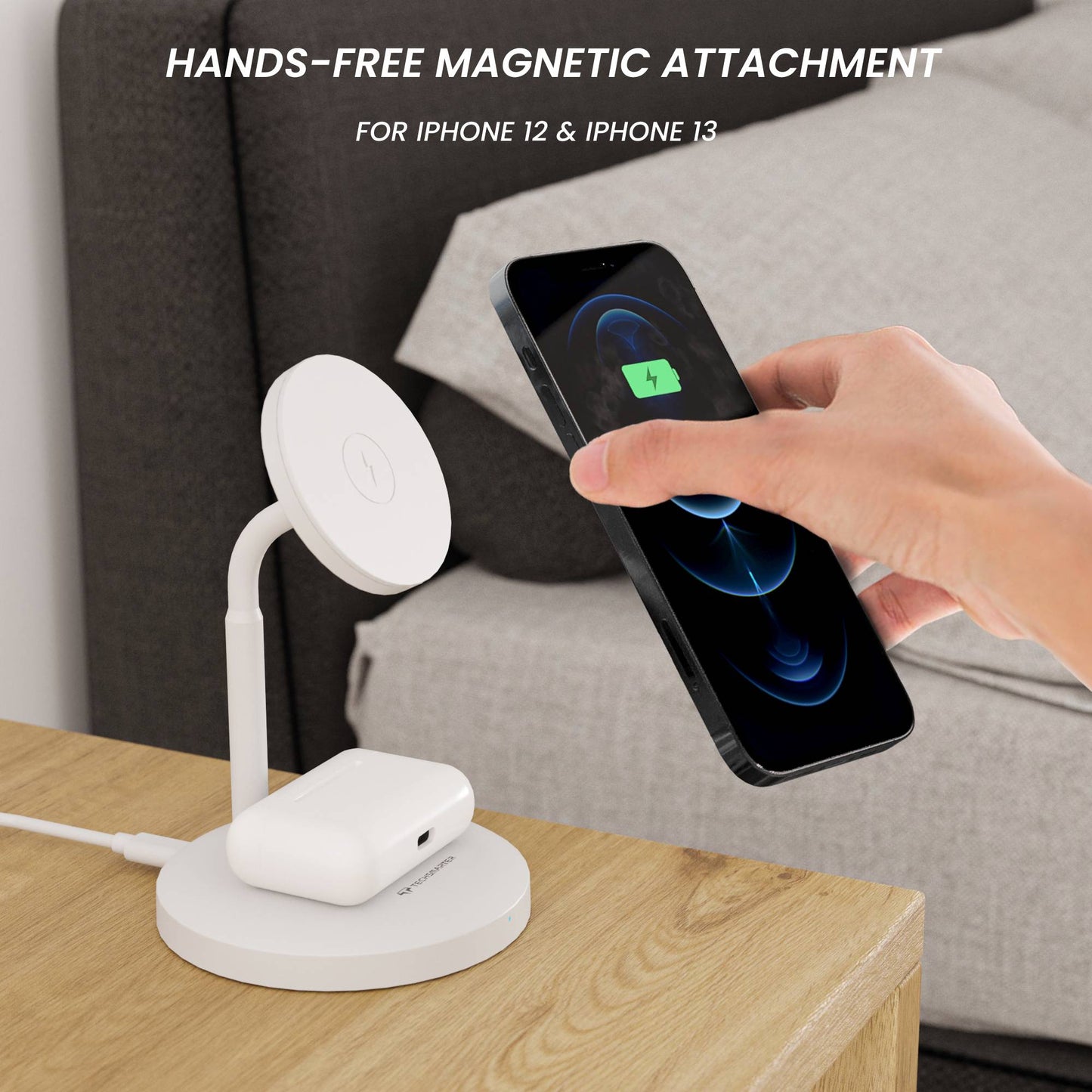 MagBoost 2-in-1 Magnetic Wireless Charger Stand - TechsmarterTechsmarterWireless Charger