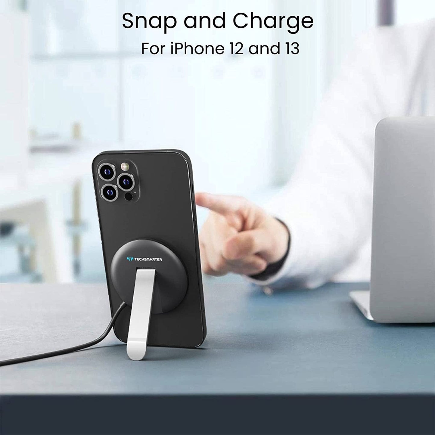 MagBoost Wireless Charging Stand with Kickstand - TechsmarterTechsmarter