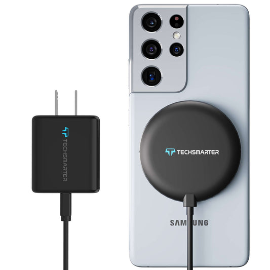 TSWireless 15W Charger Pad Suction W/ Wall Charger - TechsmarterTechsmarterWireless Charger
