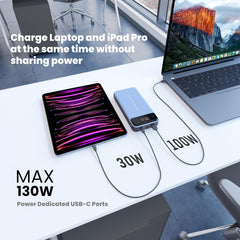 TSBar 30,000mAh Laptop Power Bank - 130W Total Output