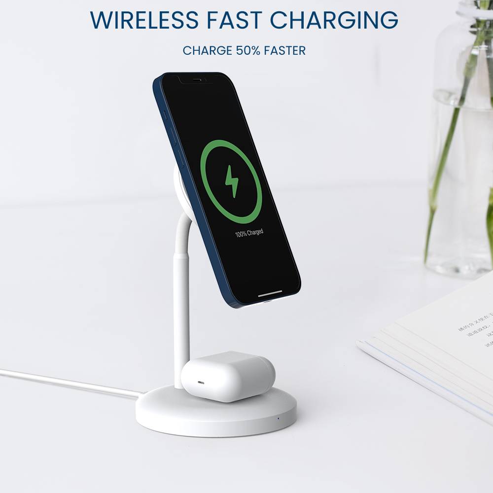 MagBoost 2-in-1 Magnetic Wireless Charger Stand - TechsmarterTechsmarterWireless Charger