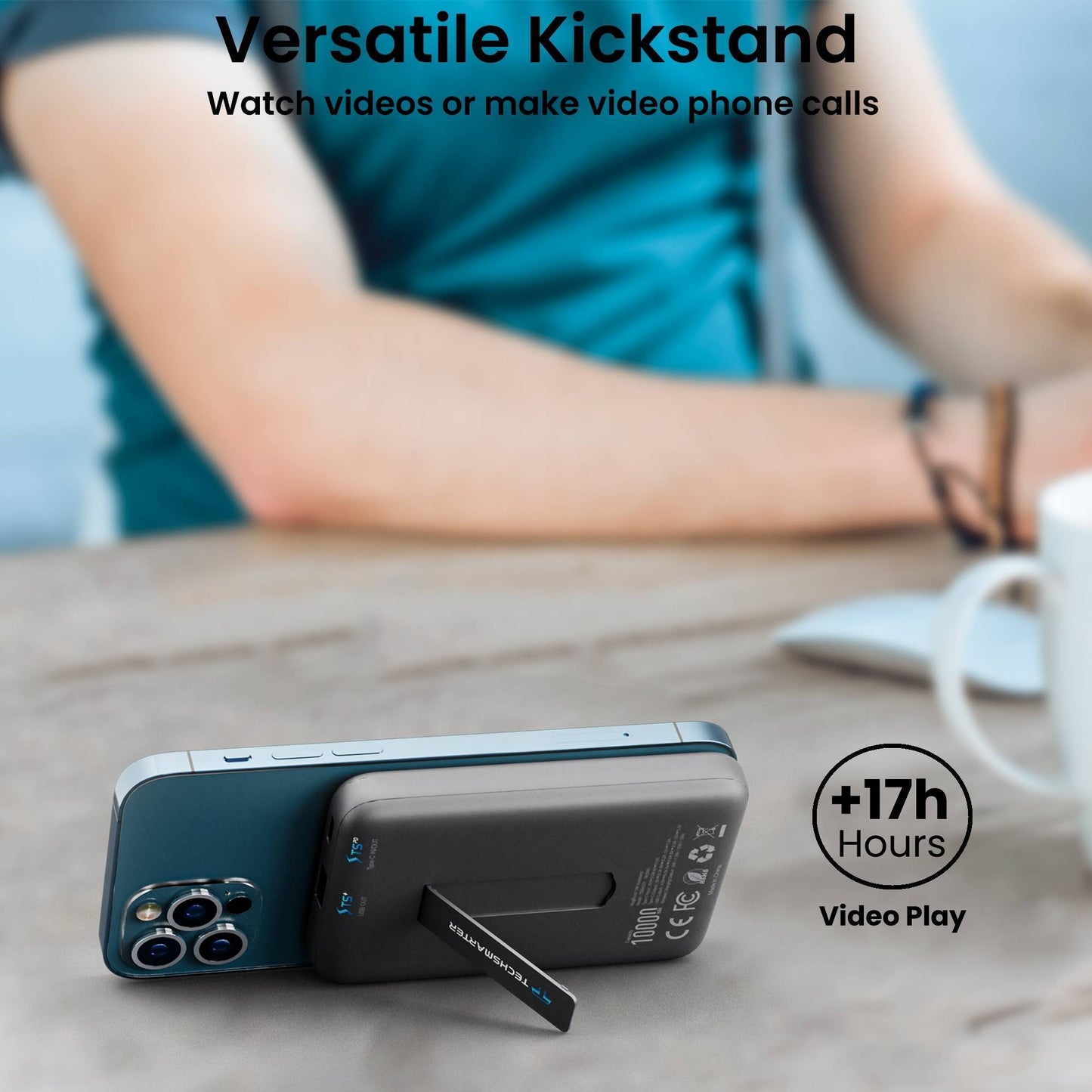 MagBoost Portable Charger 10K Kickstand - TechsmarterTechsmarter