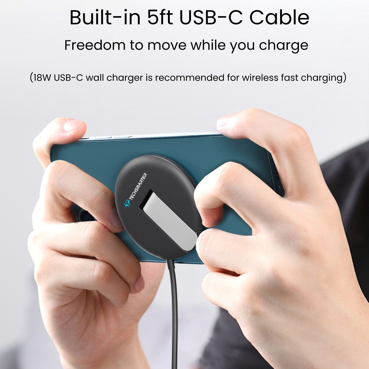 MagBoost Wireless Charger Pad Kickstand with Wall Charger - TechsmarterTechsmarter