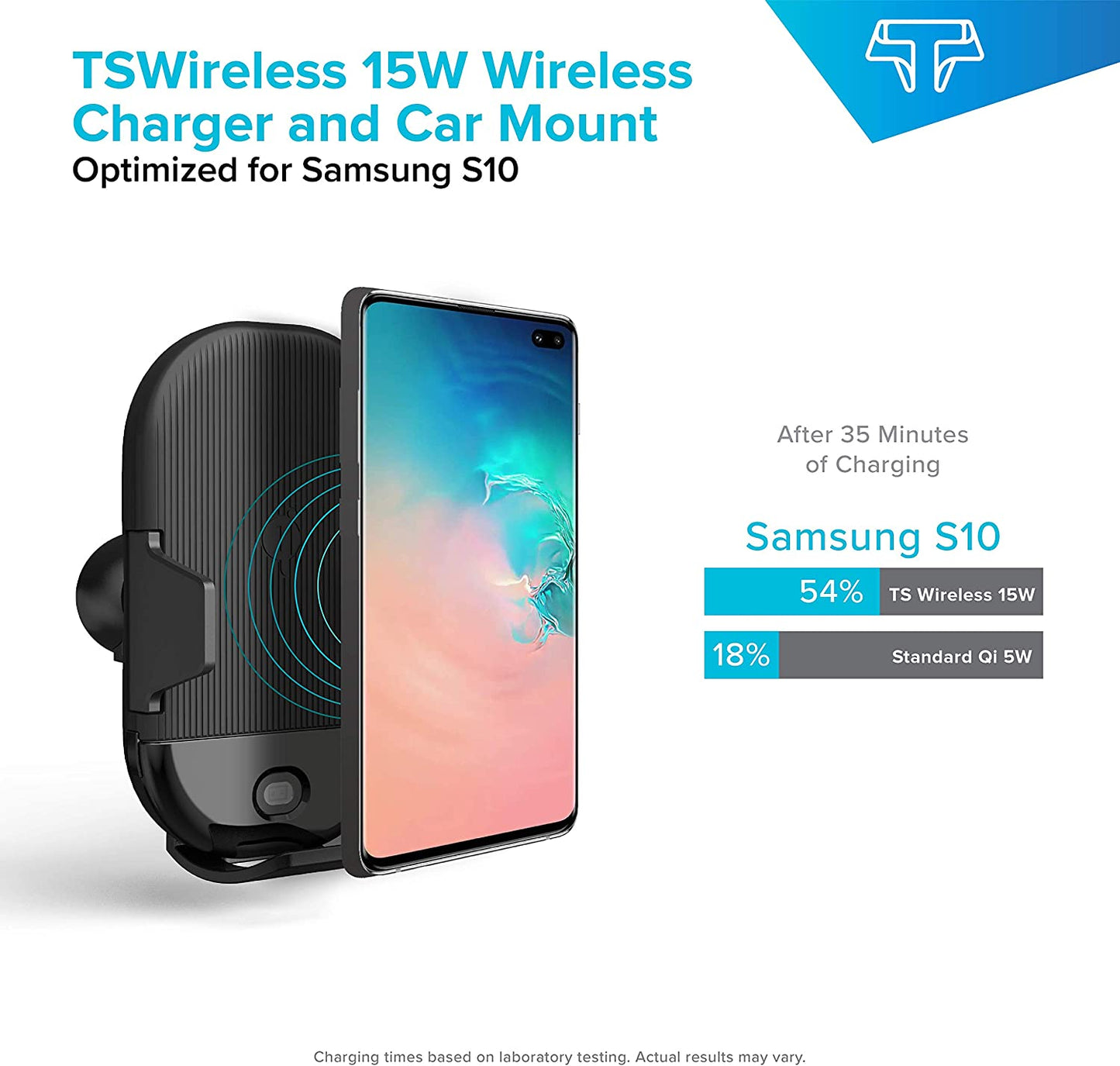 TSDrive 15W Wireless Car Charger - TechsmarterTechsmarterCar Mount Charger