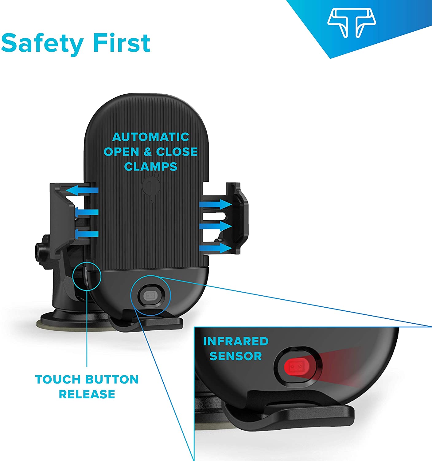 TSDrive 15W Wireless Car Charger - TechsmarterTechsmarterCar Mount Charger