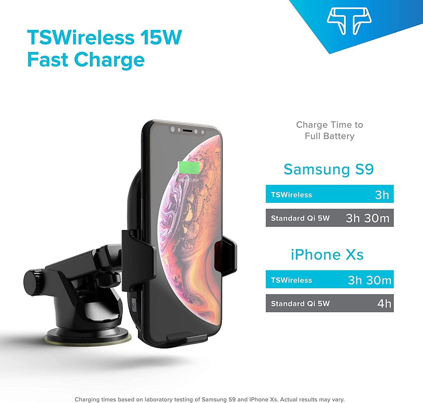 TSDrive 15W Wireless Car Charger - TechsmarterTechsmarterCar Mount Charger