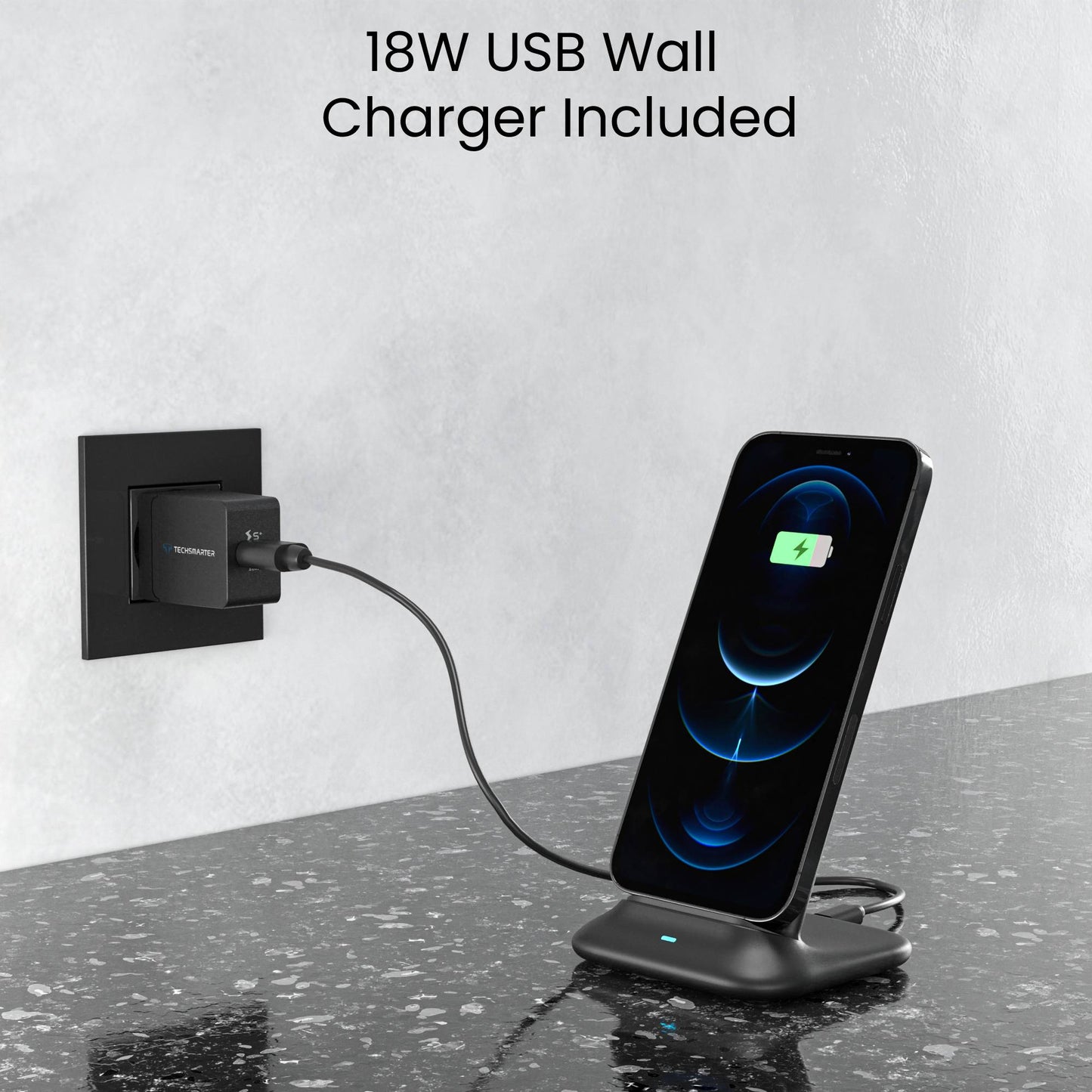 TSWireless 10W Fast Charging Wireless Charger & Stand - TechsmarterTechsmarterCharging Stand