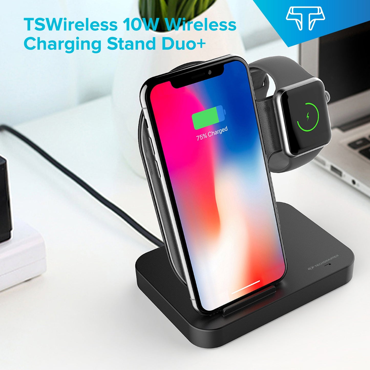 TSWireless 10W Wireless Charger & Dock - TechsmarterTechsmarterCharging Stand