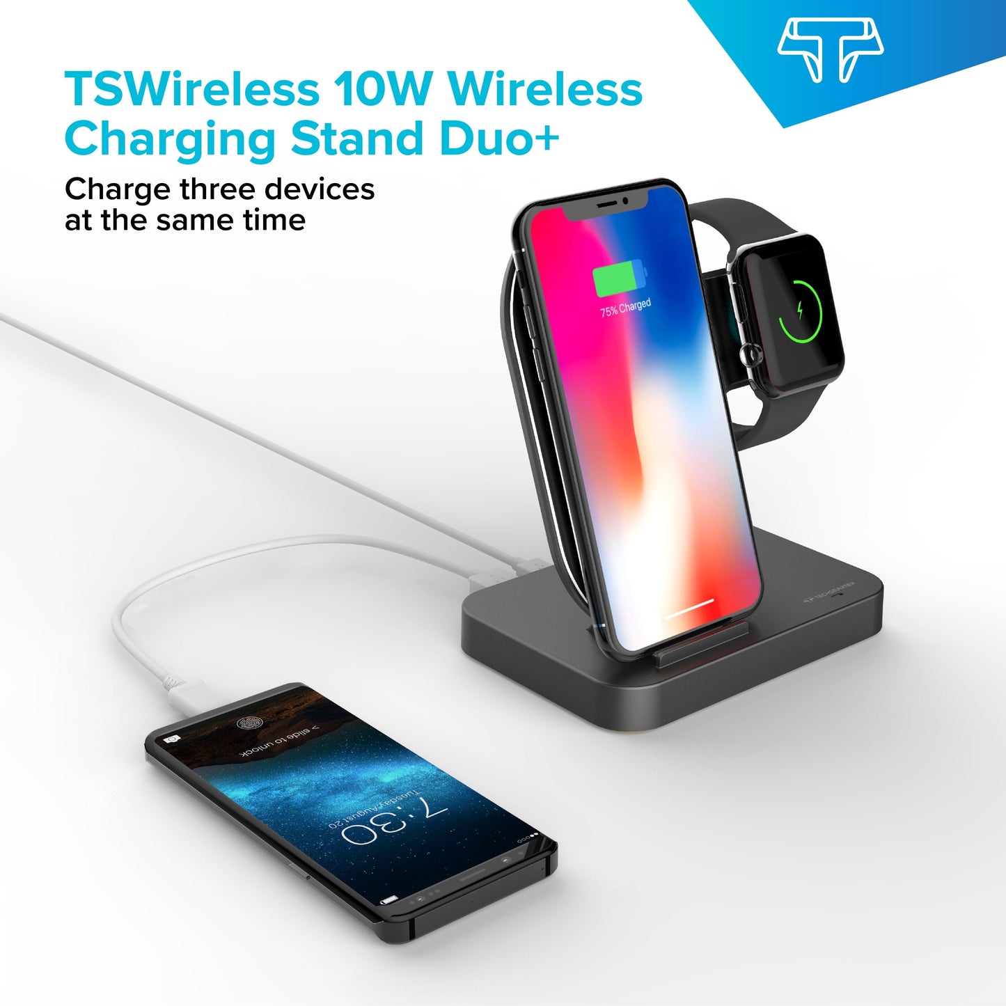 TSWireless 10W Wireless Charger & Dock - TechsmarterTechsmarterCharging Stand