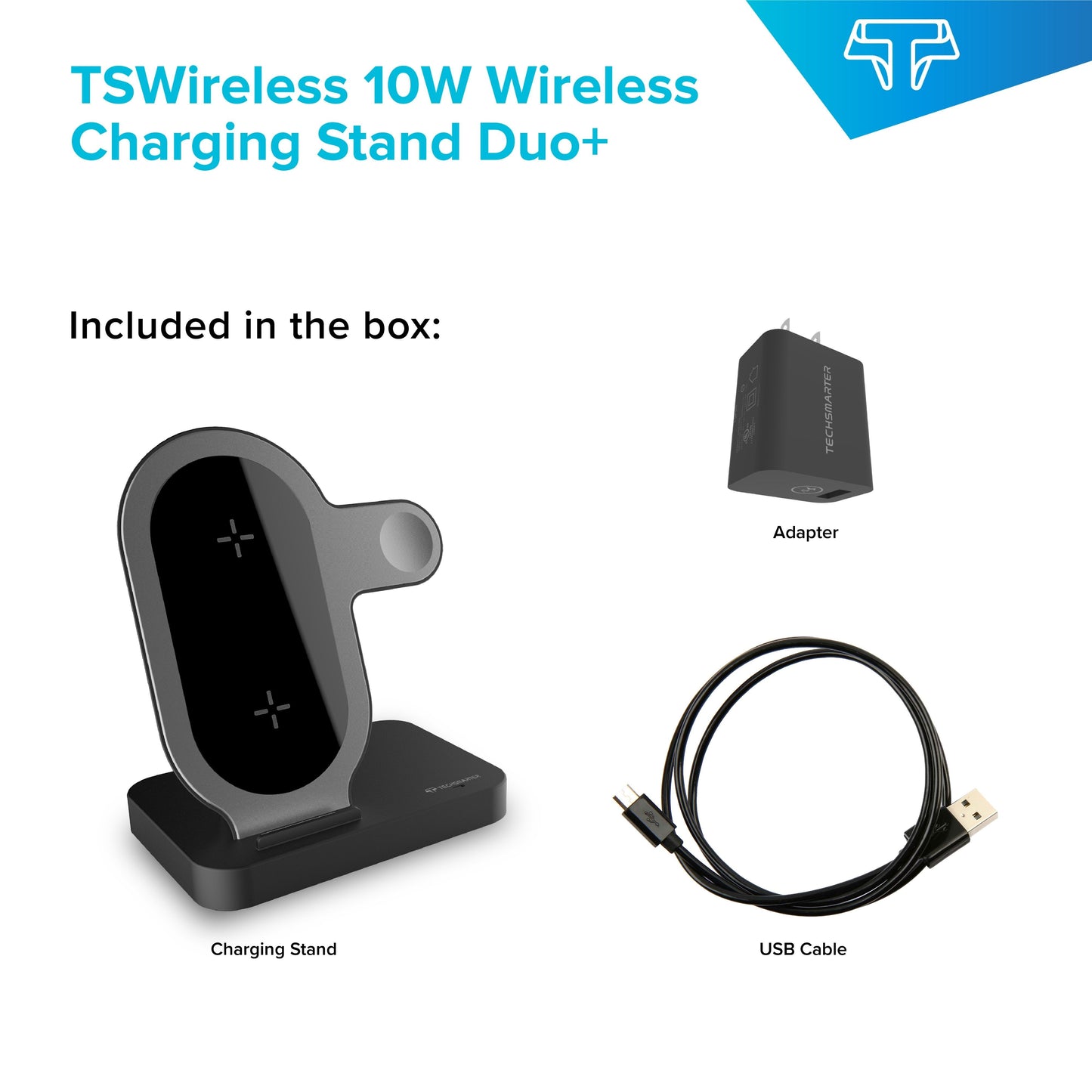 TSWireless 10W Wireless Charger & Dock - TechsmarterTechsmarterCharging Stand