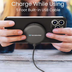 TSWireless 15W Charger Pad Suction W/ Wall Charger - TechsmarterTechsmarterWireless Charger