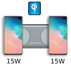 TSWireless 15W Dual Wireless Fast Charging Pad - TechsmarterTechsmarterCharging Station