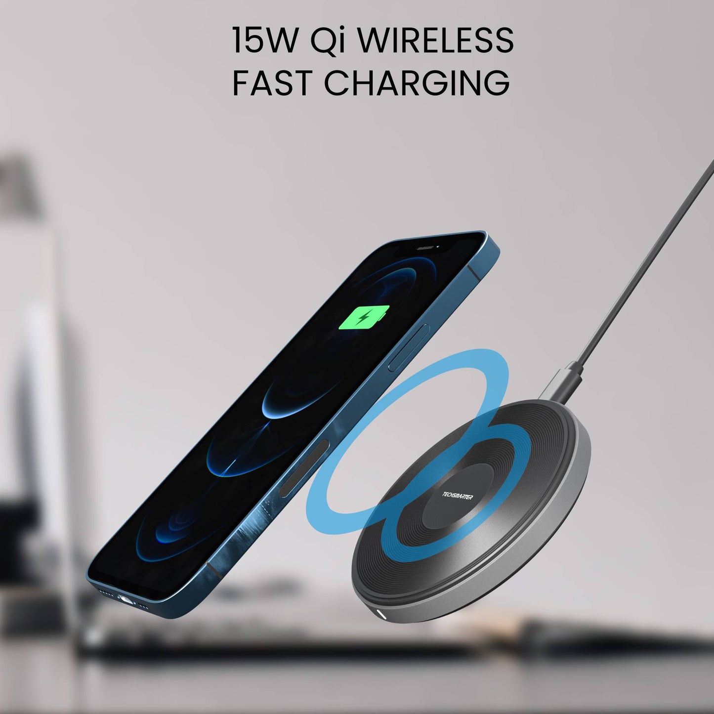 TSWireless 15W Fast Charging Wireless Charger Pad - TechsmarterTechsmarterCharging Station