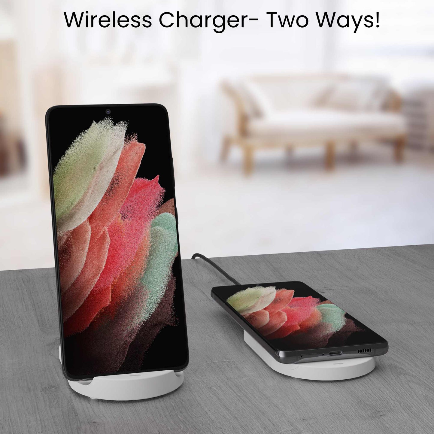 TSWireless Charger Pad and Stand with Wall Charger - TechsmarterTechsmarter