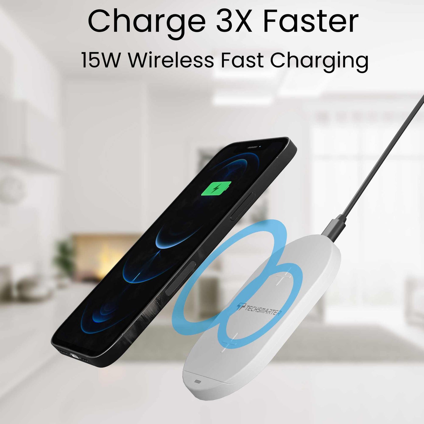 TSWireless Charger Pad and Stand with Wall Charger - TechsmarterTechsmarter